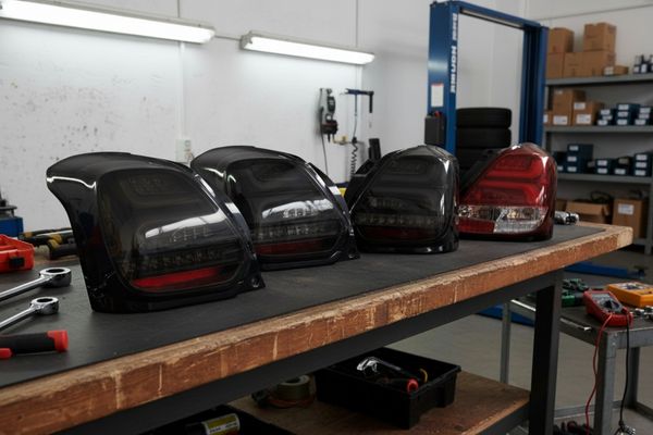 Suzuki Rückleuchten auf Tisch